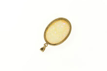 Load image into Gallery viewer, 14K Oval Natural Opal Retro Classic Statement Pendant Yellow Gold