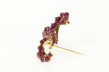 Load image into Gallery viewer, 14K Ruby Diamond Floral Statement Swirl Pin/Brooch Yellow Gold