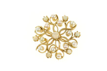 Load image into Gallery viewer, 14K Retro Pearl Natural Opal Round Cluster Pendant/Pin Yellow Gold