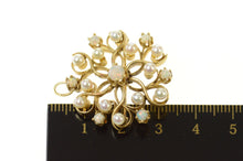 Load image into Gallery viewer, 14K Retro Pearl Natural Opal Round Cluster Pendant/Pin Yellow Gold