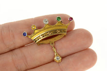 Load image into Gallery viewer, 14K Order of the Eastern Star Diamond Crown Pin/Brooch Yellow Gold
