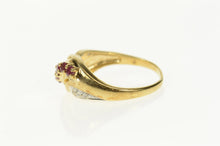 Load image into Gallery viewer, 14K Ruby Diamond Wavy Statement Band Ring Size 6.5 Yellow Gold