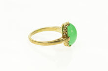 Load image into Gallery viewer, 10K Oval Green Agate Retro Cocktail Statement Ring Size 6.75 Yellow Gold