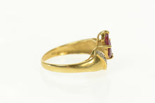 Load image into Gallery viewer, 14K Marquise Ruby Cluster Diamond Bypass Ring Size 6.25 Yellow Gold