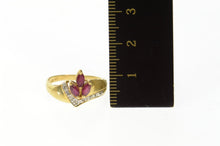 Load image into Gallery viewer, 14K Marquise Ruby Cluster Diamond Bypass Ring Size 6.25 Yellow Gold