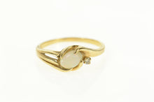 Load image into Gallery viewer, 10K Opal Diamond Classic Wavy Statement Ring Size 7.75 Yellow Gold