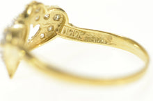 Load image into Gallery viewer, 10K Two Tone Pave Diamond Heart Love Promise Ring Size 8.75 Yellow Gold