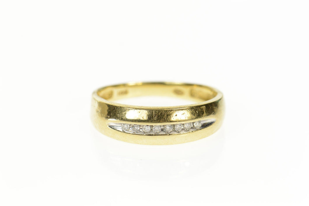 10K Classic Men's Diamond Wedding Band Ring Size 10.25 Yellow Gold