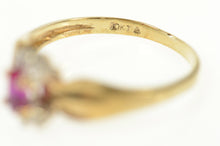 Load image into Gallery viewer, 10K Oval Syn. Ruby Diamond Accent Classic Ring Size 5.75 Yellow Gold