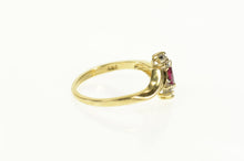 Load image into Gallery viewer, 14K Marquise Ruby Diamond Halo Bypass Ring Size 5.5 Yellow Gold