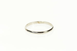 14K 1.4mm Rounded Simple Plain Child's Band Ring Size 1 White Gold