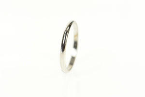 14K 1.4mm Rounded Simple Plain Child's Band Ring Size 1 White Gold
