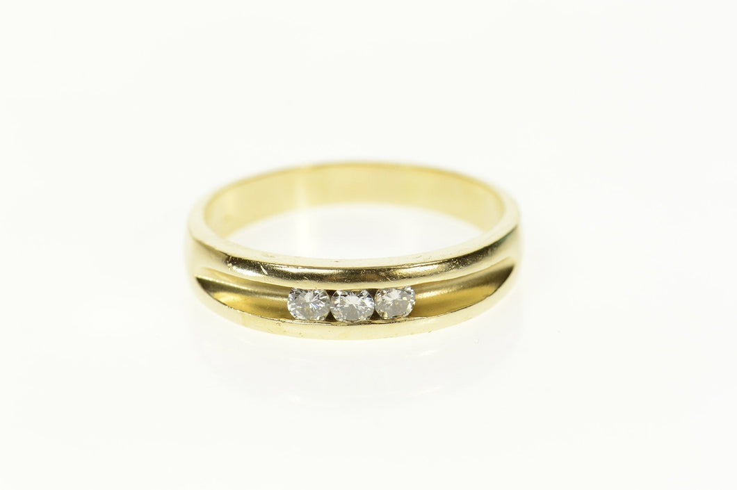14K Men's Classic Diamond Simple Wedding Band Ring Size 11.75 Yellow Gold