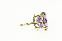 Load image into Gallery viewer, 14K Classic Retro Amethyst Solitaire Cocktail Ring Size 6.25 Yellow Gold