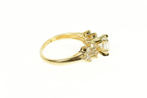 14K Classic Cluster Accent Travel Engagement Ring Size 6 Yellow Gold