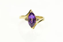 Load image into Gallery viewer, 14K Marquise Diamond Accent Bypass Ring Size 7.75 Yellow Gold