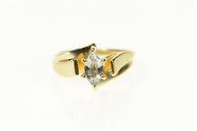Load image into Gallery viewer, 14K Marquise Solitaire Bypass Travel Engagement Ring Size 6.25 Yellow Gold