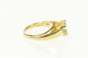 14K Marquise Solitaire Bypass Travel Engagement Ring Size 6.25 Yellow Gold