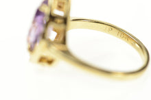 Load image into Gallery viewer, 10K Pear Amethyst Solitaire Statement Cocktail Ring Size 2.5 Yellow Gold
