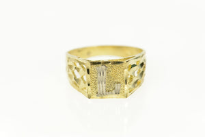 10K L Squared Monogram Initial Letter Name Ring Size 6 Yellow Gold