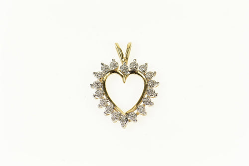 10K Diamond Accent Classic Heart Love Symbol Pendant Yellow Gold