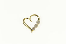 Load image into Gallery viewer, 10K Flower Diamond Cluster Heart Love Symbol Pendant Yellow Gold