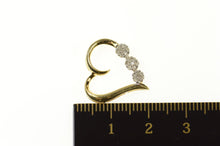 Load image into Gallery viewer, 10K Flower Diamond Cluster Heart Love Symbol Pendant Yellow Gold