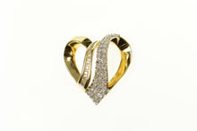 Load image into Gallery viewer, 14K Pave Diamond Encrusted Heart Loop Pendant Yellow Gold