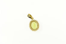 Load image into Gallery viewer, 14K Oval Peridot Diamond Halo Statement Pendant Yellow Gold
