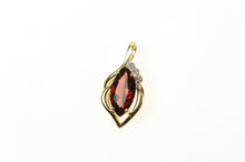 Load image into Gallery viewer, 10K Marquise Garnet Diamond Accent Statement Pendant Yellow Gold