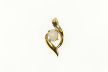 Load image into Gallery viewer, 14K Oval Natural Opal Solitaire Wavy Pendant Yellow Gold