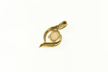 Load image into Gallery viewer, 14K Oval Natural Opal Solitaire Wavy Pendant Yellow Gold