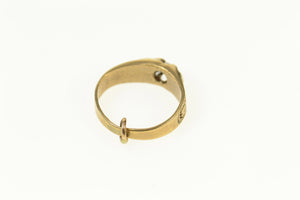 10K Victorian Ornate Mini Engagement Ring Charm/Pendant Yellow Gold
