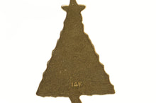 Load image into Gallery viewer, 14K Enamel Christmas Holiday Tree Retro Charm/Pendant Yellow Gold