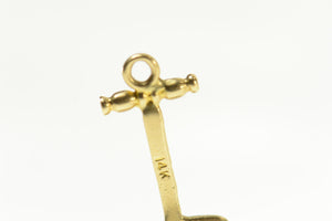 14K 3D Articulated Retro Lawn Mower Charm/Pendant Yellow Gold