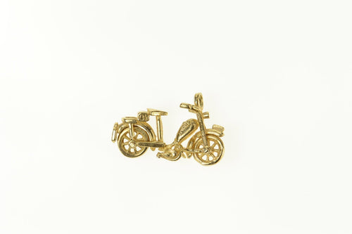 10K 3D Articulated Motorcycle Bike Charm/Pendant Yellow Gold