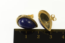 Load image into Gallery viewer, 14K Pear Lapis Lazuli Cabochon Stud Earrings Yellow Gold