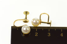 Load image into Gallery viewer, 14K Pearl Classic Retro Simple Screw Back Earrings Yellow Gold