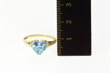 Load image into Gallery viewer, 10K Blue Topaz Heart Diamond Accent Classic Ring Size 8 Yellow Gold