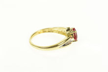 Load image into Gallery viewer, 10K Heart Syn. Ruby Diamond Accent Bypass Ring Size 7 Yellow Gold