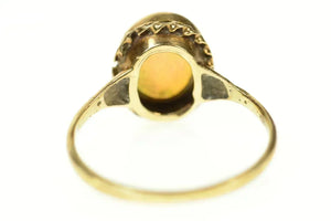 14K Victorian Natural Opal Ornate Engagement Ring Size 6.75 Yellow Gold