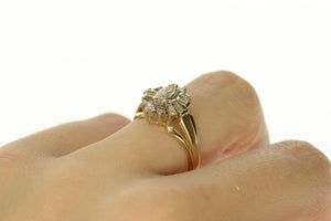 10K 0.59 Ctw Marquise Diamond Halo Engagement Ring Size 6 Yellow Gold