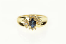 Load image into Gallery viewer, 14K Natural Sapphire Diamond Halo Engagement Ring Size 6.75 Yellow Gold