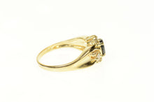 Load image into Gallery viewer, 14K Natural Sapphire Diamond Halo Engagement Ring Size 6.75 Yellow Gold