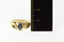 Load image into Gallery viewer, 14K Natural Sapphire Diamond Halo Engagement Ring Size 6.75 Yellow Gold