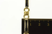 Load image into Gallery viewer, 14K Black Onyx Squared Inlay Bar Link Statement Bracelet 6.75&quot; Yellow Gold