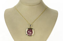 Load image into Gallery viewer, 14K 47.57 Ctw Natural Ruby Cabochon Diamond Pendant Yellow Gold