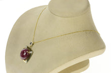 Load image into Gallery viewer, 14K 47.57 Ctw Natural Ruby Cabochon Diamond Pendant Yellow Gold