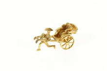 Load image into Gallery viewer, 14K 3D Articulated Rickshaw Cart Hack Cab Charm/Pendant Yellow Gold
