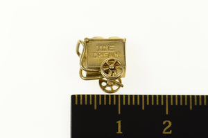 10K 3D Articulated Ice Cream Cart Dessert Charm/Pendant Yellow Gold